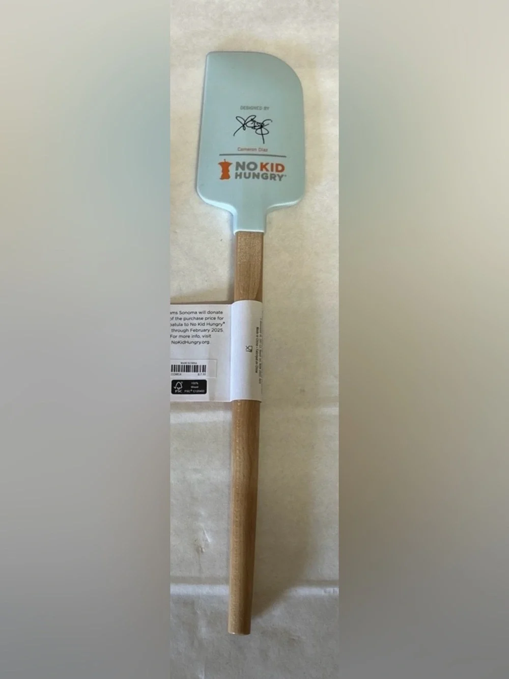 Williams Sonoma Pale Blue Silicone Spatula with Yellow Lemon Accent